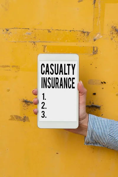 Inspiration showing sign Casualty Insurance. Business overview overage against loss of property or other liabilities Voice And Video Calling Capabilities Connecting People Together — Stockfoto