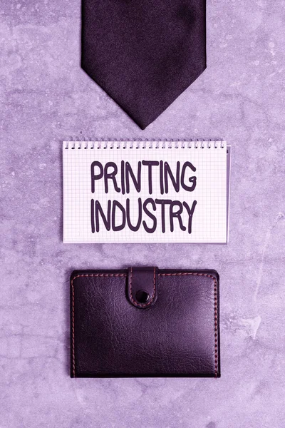 Conceptual display Printing Industry. Business concept industry involved in production of printed matter Presenting Everyday Carry Essentials, Displaying Pocket Contents — Φωτογραφία Αρχείου
