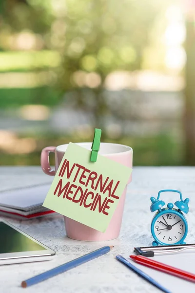 Sign displaying Internal Medicine. Business concept dedicated to the diagnosis and medical treatment of adults Outdoor Coffee And Refresment Shop Ideas, Cafe Working Experience