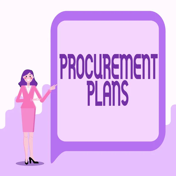 Conceptual display Procurement Plans. Business concept determining the timeframes for their procurement Displaying Important Informations, Presentation Of New Ideas — Foto Stock