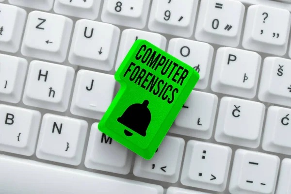 Inspiration showing sign Computer Forensics. Word Written on the investigative analysis techniques on computers Abstract Recording List Of Online Shop Items, Editing Updated Internet Data — Stockfoto