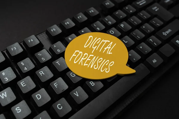 Handwriting text Digital Forensics. Business concept investigation of material found in digital devices Typing New Edition Of Informational Ebook, Creating Fresh Website Content — Zdjęcie stockowe