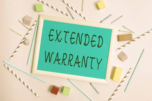 확장 된 Warranty 를 보여 주는 텍스트 캡션. 소비자들에게 지속적 인 보증서를 제공하는 기업 컨셉 계약 : Colorful Party Invitation Designs Bright Celebration Planning Ideas — 스톡 사진