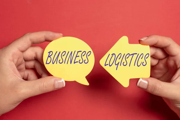 Handschrifttekst Business Logistics. Bedrijfsoverzicht op het gebied van materiaalinkoop en -beheer Brainstorming Problemen en Oplossingen Vragen over relevante vragen — Stockfoto