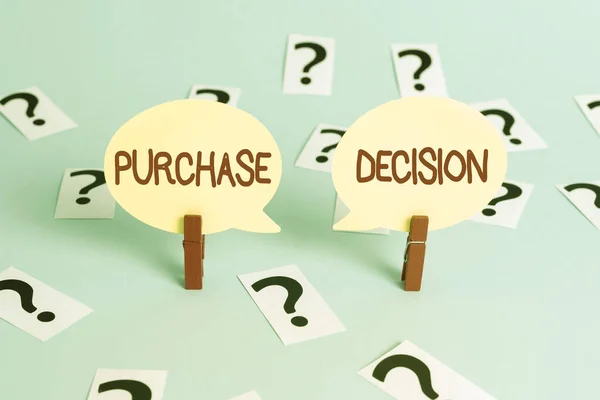 Text caption presenting Purchase Decision. Internet Concept process that leads a consumer from identifying a need, Office Information Processing Workshop Problem Solving And Solutions