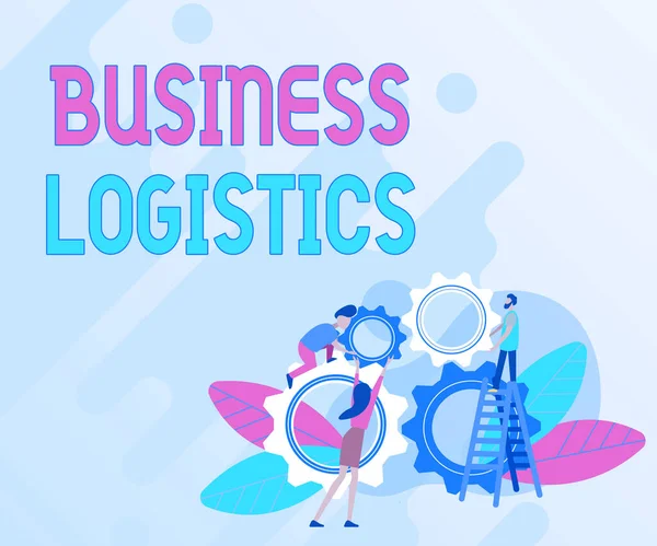 Text sign showing Business Logistics. Business idea concerned with materials procurement and management Abstract Helping Build Community, Society Working Together Concept — Stockfoto