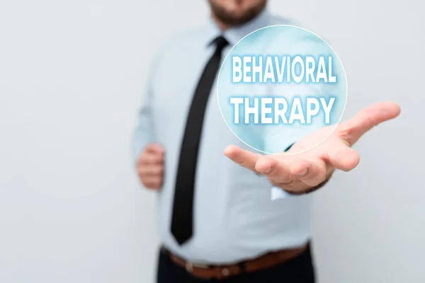 Conceptual caption Behavioral Therapy. Business overview help change potentially selfdestructive behaviors Presenting New Plans And Ideas Demonstrating Planning Process — Zdjęcie stockowe