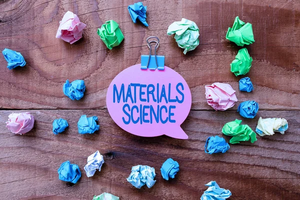 Text showing inspiration Materials Science. Conceptual photo interdisciplinary field involving the properties of matter Colorful Perpective Positive Thinking Creative Ideas And Inspirations — Stock fotografie