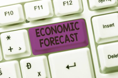 Inspiration showing sign Economic Forecast. Business concept attempting to predict the future condition of the economy Creating New Online Shop Business, Typing List Of Trading Goods