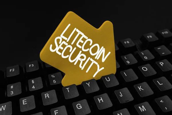 Hand writing sign Litecoin Security. Business approach peertopeer cryptocurrency and opensource software Typing New Edition Of Informational Ebook, Creating Fresh Website Content