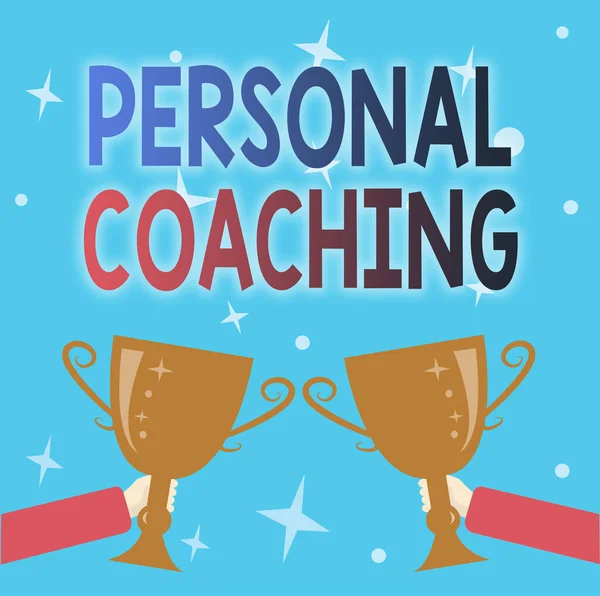 Text sign showing Personal Coaching. Business showcase relationship agreement between a client and a coach Abstract Victory Reward Ceremony, Celebrating New Winner Concept