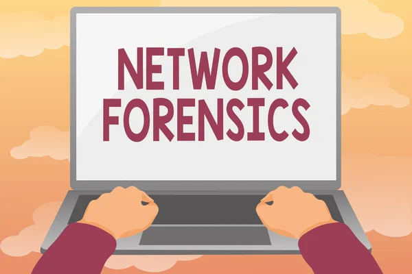 Text caption presenting Network Forensics. Business concept monitoring and analysis of computer network traffic Editing And Formatting Online Articles, Typing Creative Reading Contents