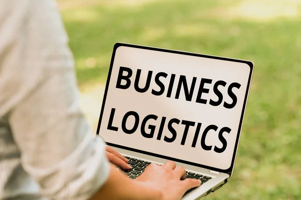 Handwriting text Business Logistics. Conceptual photo concerned with materials procurement and management Online Jobs And Working Remotely Connecting People Together — Stockfoto