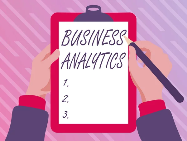 Handwriting text Business Analytics. Business overview methodical exploration of an organization s is data Playing Keyboard Typing Game, Creating And Processing Digital Documents — Φωτογραφία Αρχείου