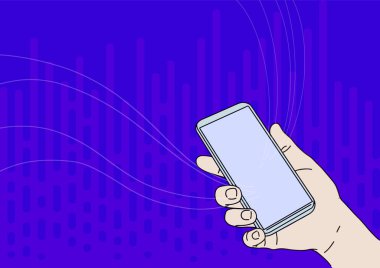 Yeni Teknoloji Gösteren Boş Ekran ile El Çekimi Mobil Aygıtı. Palm Design Taşıma Telefonu Boş Ekran Taze İletişim Teknolojisini Gösterir.