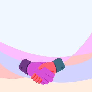 El sıkışma pozisyonu anlaşma ve selamlaşmayı gösteriyor. Palm Design Tokalaşma Görünümü Uygun Karşılama Yöneticisi.