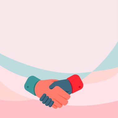 El sıkışma pozisyonu anlaşma ve selamlaşmayı gösteriyor. Palm Design Tokalaşma Görünümü Uygun Karşılama Yöneticisi.