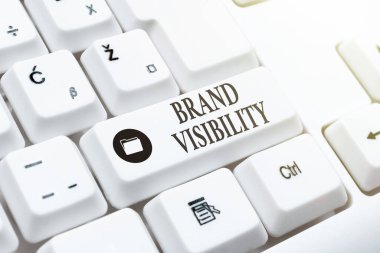 Conceptual caption Brand Visibility. Conceptual photo frequency at which showing see your brand in search results Internet Browsing And Online Research Study Typing Your Ideas