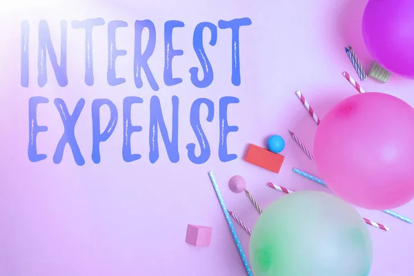 Conceptual display Interest Expense. Internet Concept cost of debt that has occurred during a period of time Colorful Birthday Party Designs Bright Celebration Planning Ideas — Fotografia de Stock