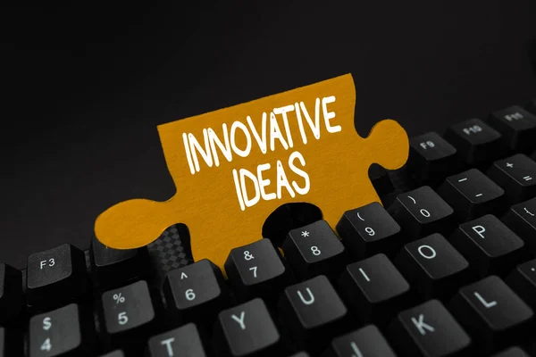 Inspiration showing sign Innovative Ideas. Word Written on application of better solutions that meet new requirements Connecting With Online Friends, Making Acquaintances On The Internet — Stockfoto
