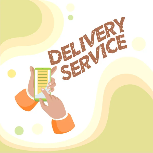 Sign displaying Delivery Service. Business approach the act of providing a delivery services to customers Abstract Spreading Message Online, Global Connectivity Concepts — 图库照片