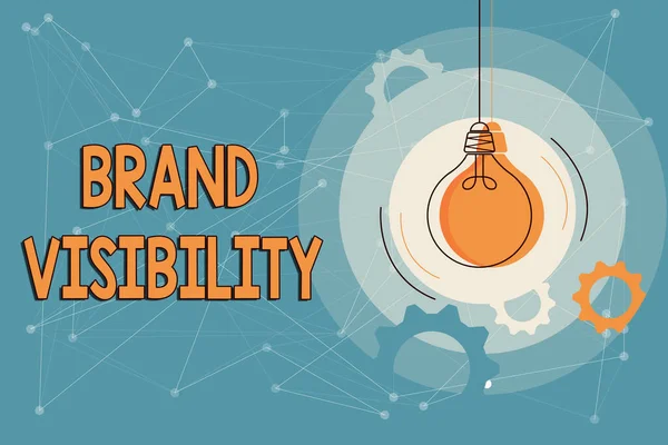 Концептуальная подпись Brand Visibility. Слово для частоты, на которой отображается ваш бренд в результатах поиска Критическая и логическая концепция мышления, абстрактные яркие идеи и идеи — стоковое фото