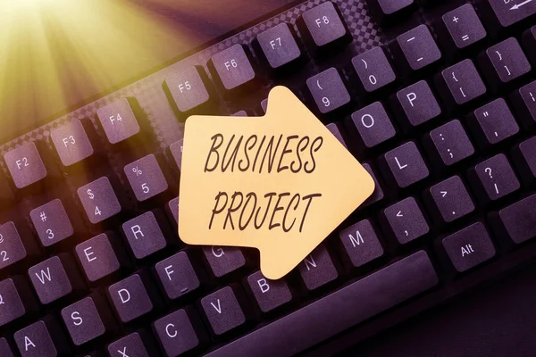 Writing displaying text Business Project. Concept meaning Planned set of interrelated tasks to be executed over time Online Browsing And Exploring, Creating Blog Content, Sending New Messages — Stockfoto