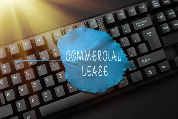 Handwriting text Commercial Lease. Concept meaning contract between a landlord and a business property tenants Abstract Recording List Of Online Shop Items, Editing Updated Internet Data — Photo