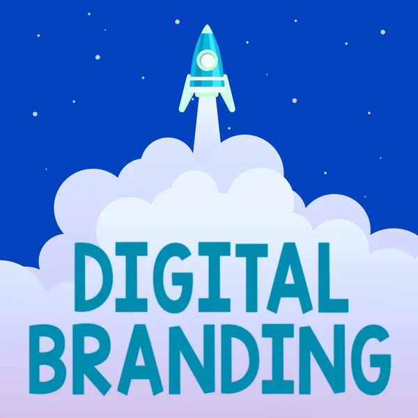 Handwriting text Digital Branding. Business approach combination of internet branding and digital marketing Abstract Reaching Top Level, Rocket Science Presentation Designs