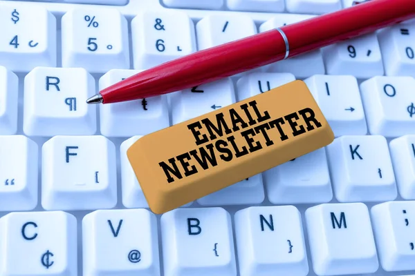 Inspiration showing sign Email Newsletter. Business approach email sent out to inform the audience of the latest news Typing Game Program Codes, Programming New Playable Application — Zdjęcie stockowe