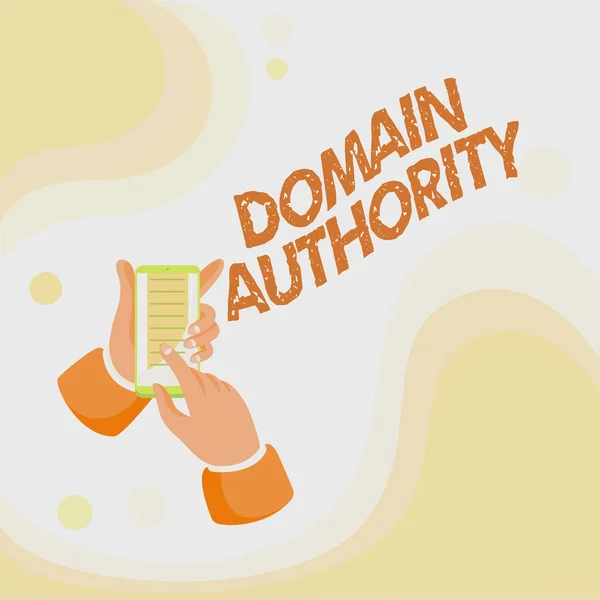 Sign displaying Domain Authority. Business showcase calculated metric for how well a domain is likely to rank Abstract Spreading Message Online, Global Connectivity Concepts — Stockfoto
