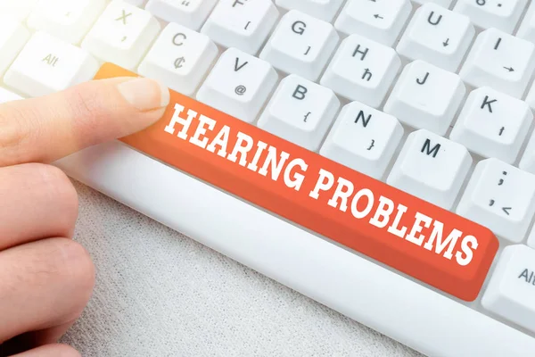 Conceptual display Hearing Problems. Concept meaning partial or total inability to hear Hearing impairment Connecting With Online Friends, Making Acquaintances On The Internet