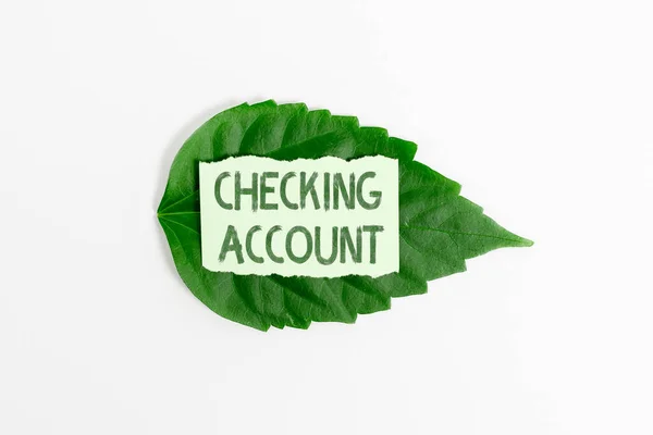 Hand writing sign Checking Account. Internet Concept bank account that allows you easy access to your money Saving Environment Ideas And Plans, Creating Sustainable Products — Stock Photo, Image