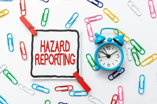 Text caption presenting Hazard Reporting. Word Written on account or statement describing the danger or risk Creative Home Recycling Ideas And Designs Concepts Time Management — Φωτογραφία Αρχείου