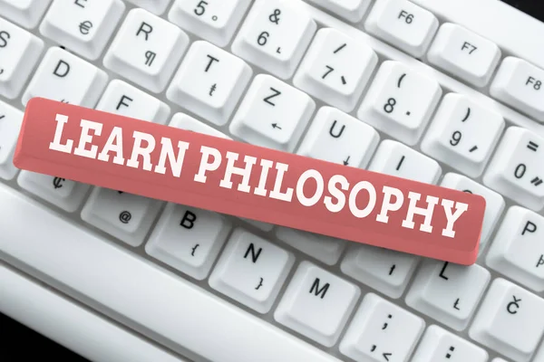 Conceptual caption Learn Philosophy. Word Written on learn to develop sound methods of research and analysis Typing Program Code Script, Abstract Downloading New Online Journal — Stock Photo, Image