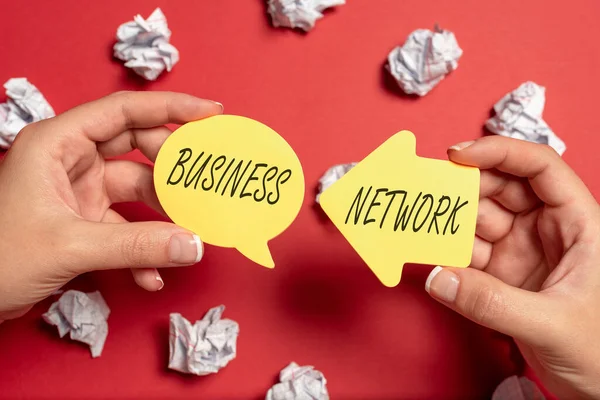 Exibição conceitual Business Network. Abordagem de negócios Cooperação entre empresas que permite que as empresas colaborem Problemas e Soluções de Brainstorming — Fotografia de Stock