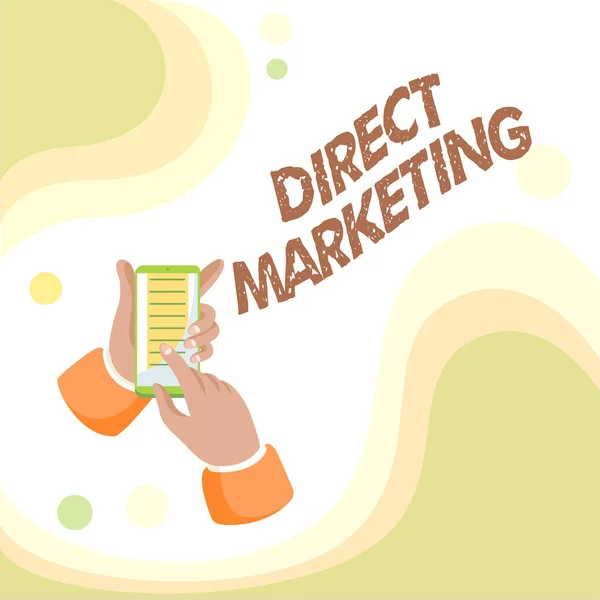Text showing inspiration Direct Marketing. Business approach business of selling products directly to the public Abstract Spreading Message Online, Global Connectivity Concepts — Stock Photo, Image