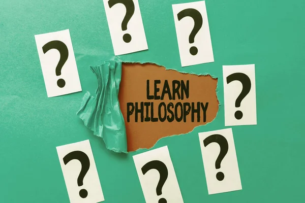 Text caption presenting Learn Philosophy. Business showcase learn to develop sound methods of research and analysis Brainstorming New Ideas And Inspiration For Solutions Breakthrough Problems — Stock Photo, Image