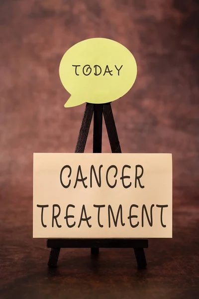 Text caption presenting Cancer Treatment. Business approach The management of medical care given to a cancer patient Thinking New Bright Ideas Renewing Creativity And Inspiration