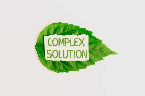 Texte d'inspiration Solution complexe. Idée d'entreprise idées importantes qui sont complètement ou partiellement réprimées Sauver l'environnement Idées et plans, Créer des produits durables — Photo