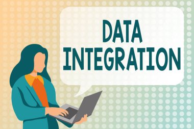 Veri Entegrasyonu işaretini gösteren bir ilham. İnternet Konsepti, farklı kaynaklarda ikamet eden verilerin birleştirilmesini, programlama dillerini öğrenmeyi, Kodlamayı ve Yeni Oyun Geliştirmeyi içerir.