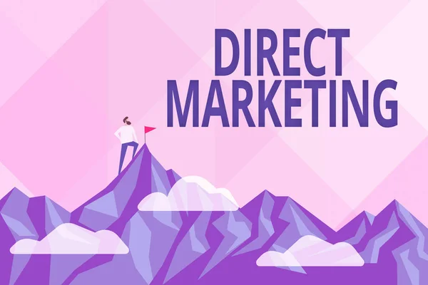 Text showing inspiration Direct Marketing. Word Written on business of selling products directly to the public Abstract Reaching And Achieving Goal, Result Of Hard Work Concepts — Stock Photo, Image