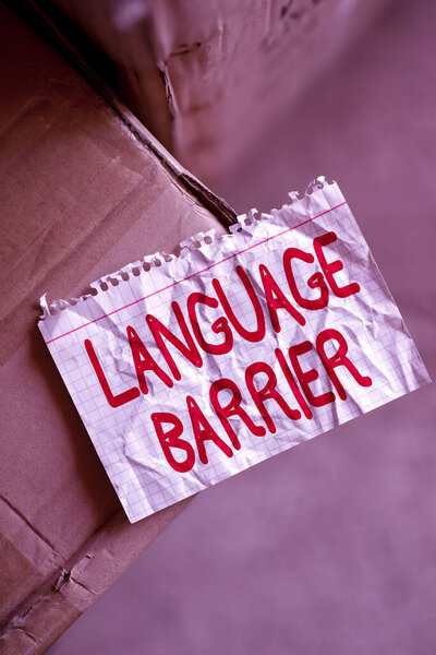 Text showing inspiration Language Barrier. Business approach difficulties in communication Speaking different language Thinking New Bright Ideas Renewing Creativity And Inspiration