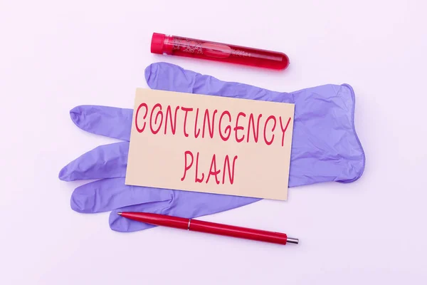 Sign displaying Contingency Plan. Business showcase A plan designed to take account of a possible future event Sending Virus Awareness Message, Abstract Avoiding Viral Outbreak