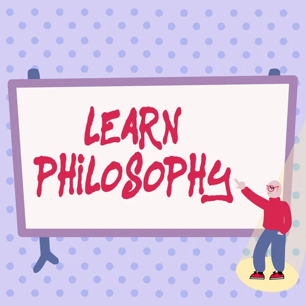 Handwriting text Learn Philosophy. Word for learn to develop sound methods of research and analysis Colorful Design Displaying Message, Abstract Discussing Important News — Stock Photo, Image