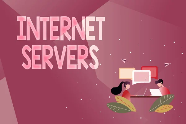 Inspiration showing sign Internet Servers. Business overview delivers the content of the page back to the user Abstract Conversation And Interview, Global Connectivity Concept — 图库照片