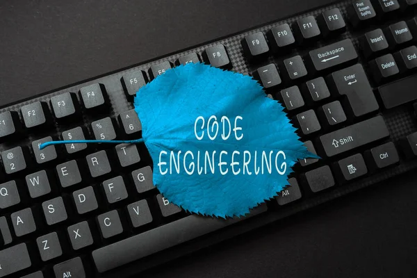 Handwriting text Code Engineering. Business concept application of engineering to the development of software Abstract Recording List Of Online Shop Items, Editing Updated Internet Data — Stock Photo, Image