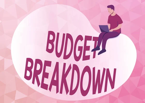 Writing displaying text Budget Breakdown. Business idea dividing the cost of something into the different parts Abstract Spreading Message Online, Global Connectivity Concepts — Stockfoto