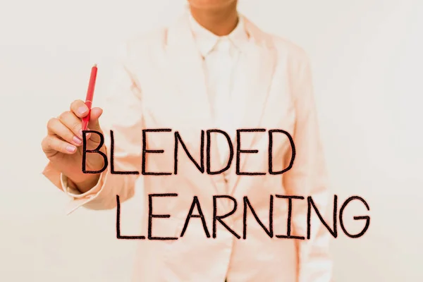 Conceptual caption Blended Learning. Internet Concept combines traditional classroom lessons with online teaching Presenting New Plans And Ideas Demonstrating Planning Process