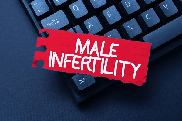 Text caption presenting Male Infertility. Business idea the inability to cause pregnancy in a fertile Typing Employment Agreement Sample, Transcribing Online Talk Show Audio